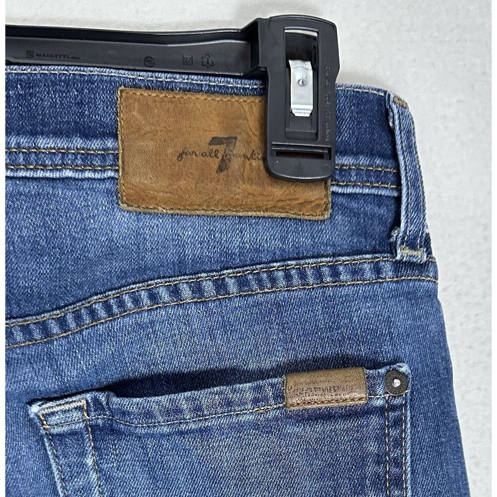 7 For All Mankind Jeans Women's 29x32 Slimmy Mid Rise Medium Wash Stretch USA - Picture 6 of 7
